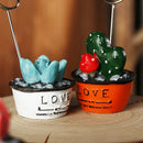 2X(2Pcs Office Korean Cactus Mini Bonsai Fleshy Note Folder Desktop Message