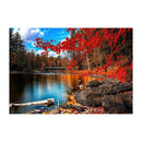 5D Fall Leaves Lake DIY Diamond Embroidery Painting Full Drill Cross Stitch