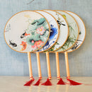 Chinese Style Round Hand Held Folding Silk Fan For Wedding Event Party GiftsJ Bj