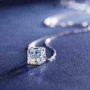 Aurora Cube Sugar Necklace Crystal Pendant Accessories Clavicle Women's Pen T6M5