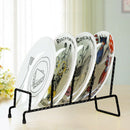 Iron Display Easel China Bowl Dish Plate Holder Organizer Rack Black 3 Grids