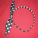Black Cutely Rabbit Ear White Polka Dot Bowknot Alice Headband/Headwrap +Ke