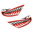 2x Shark Teeth Mouth Decals Funny Stickers for Kayak Boat Canoe Dinghy Decor