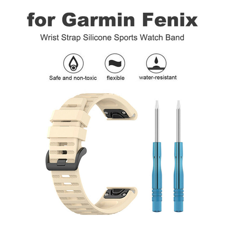 22mm Silicone Wrist Strap Quick Release Adjustable Watch Band for Garmin Fenix 6
