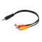 3.5 mm Jack Male To 3 RCA Female Converters Audio Video Cable Stereo Adapter New