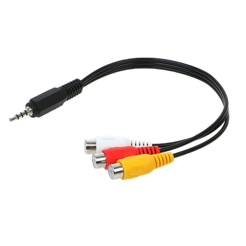 3.5 mm Jack Male To 3 RCA Female Converters Audio Video Cable Stereo Adapter New