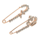 2Pcs Bling Cute Crystal Crown Knot Pin Brooch Pin Safty Pin for Women Bridal