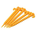 10pcs Ultralight Outdoor Camping Tent Pegs Stakes Nylon Spiral Nails Yellow