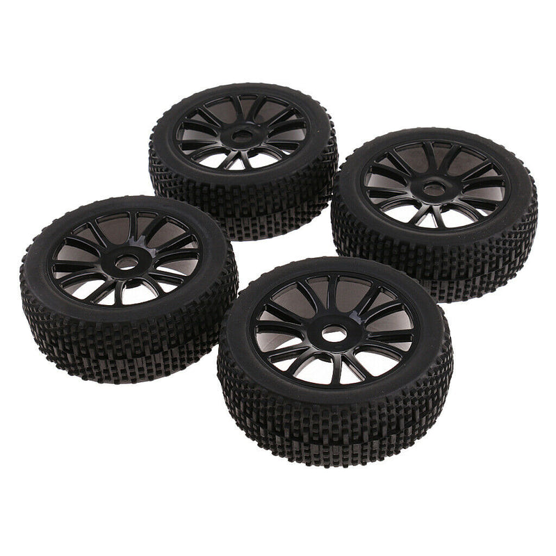 4 Pieces 17mm Hub Wheel Rim & Tyres for HSP HPI1:8  RC Car Buggy