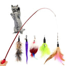 5pcs/set Pet Cats Retractable Cat Stick Teaser Wand with Replacement Heads