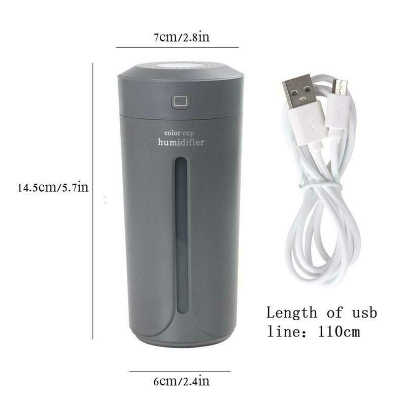 Humidifier, 230Ml Mini Usb Humidifier Cool Mist Humidifier 7 Color Led Ligh N6O4