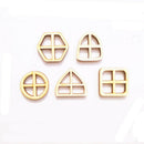 20 Pieces Unpainted Wood Embellishment In Window Shape Decoration