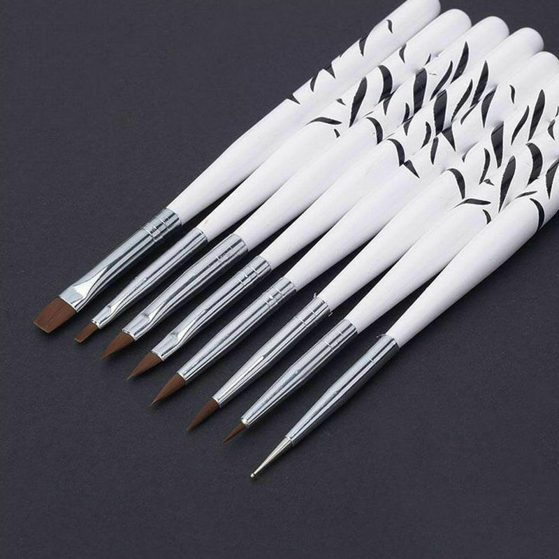8 Pcs Nail Art Design Brush Dotting Painting Pen Set Acrylic Drawing Liner O6D2