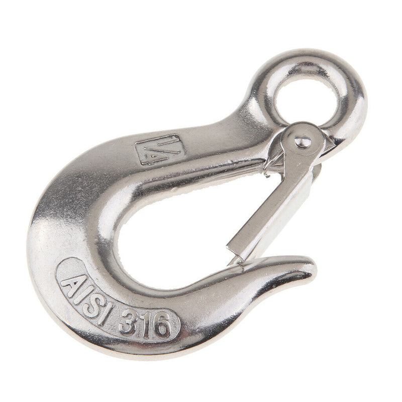 1/4" Clevis Slip Eye Hook with Safety Latch Towing Chain Hooks