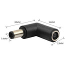 7.4mm to 7.4mm DC Power Plug Connector Adapter 90 Angle for Laptop OZ