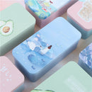 1PC Student Double Deck Storage Box Tin Metal Storage School Pencil Case
