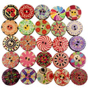 200pcs DIY Assorted 2 Holes Wood Buttons for Sewing Scrapbooking Crafts 20mm