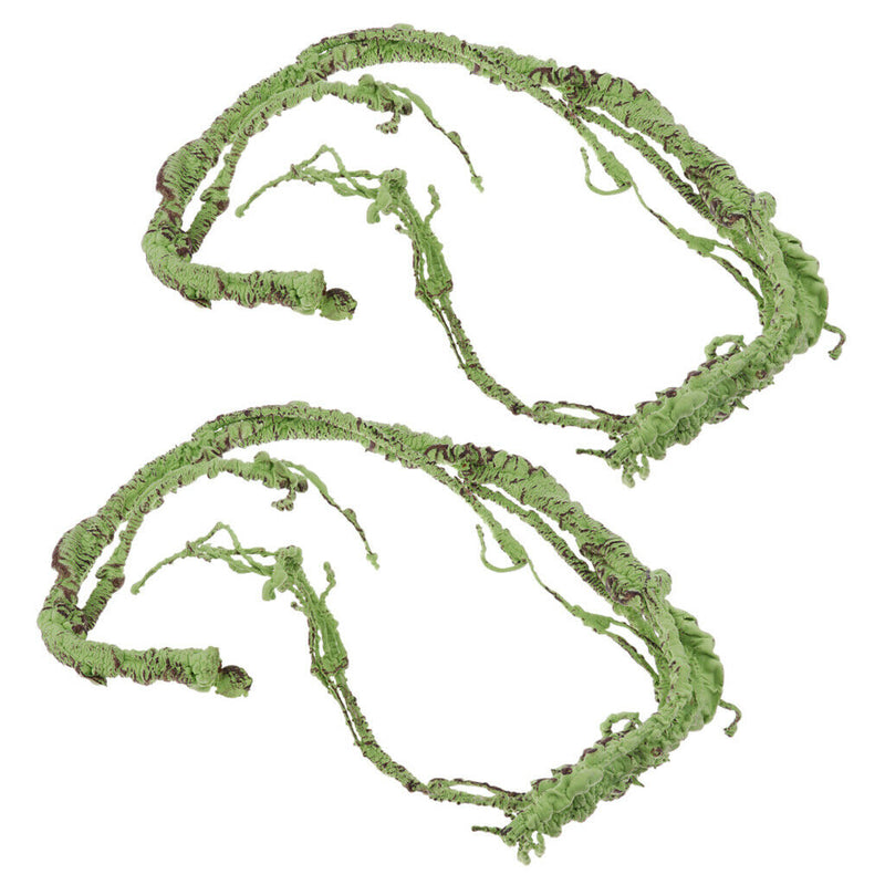 2 Pieces Artificial Ivy Vine Jungle For Reptile Amphibian Green Simulation