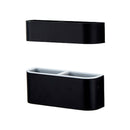 Household Door Umbrella Rain Free Drain Stand Storage Holder Rack Black Set