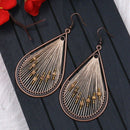 Bohemian Retro Water Drip String Dangle Hanging Drop Earrings With Beads Fo A9D1