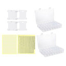 Embroidery Floss Organizer Box - 2pcs 24 Compartments with 150 Floss Bobbins and
