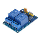 2CH 12V Relay Module with Optocoupler Insulating LED Light PLC Control A