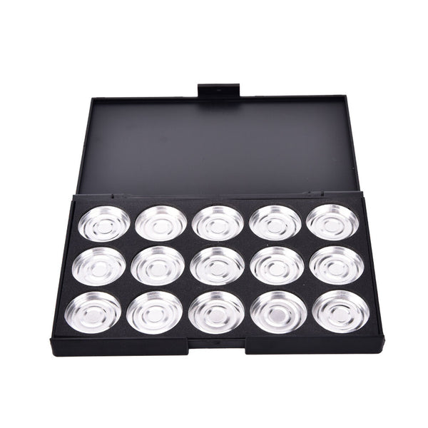15x Empty Eyeshadows Blank Panel Aluminum Palette Pans Removable Makeup Tool FT