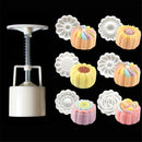 6 Style Stamps 50g Round Flower Moon Cake Mold Mould White Set Mooncake Decor OZ
