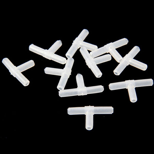 Plastic Tee's / "T" 3-Way Aquariums Air Pumps Line Tubing Joints Connectors JR