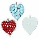Color Random Leaf Shape 2 Holes Wooden Buttons for Sewing Crafting Pack of