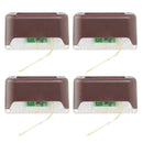 4pcs Solar LED Stair Lamp Waterproof Outdoor Landscape Wall Light (Brown)