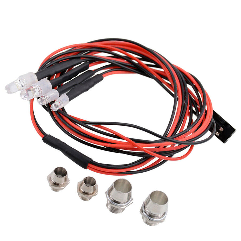 4x LED Headlight Taillight for 1/5 1/8 1/10 1/12 1/16 RC Car DIY Accessories