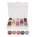 25x Bobbins and Colorful Sewing Thread with Plastic Case for Brother Singer