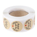 500pcs Round Kraft Handmade With Love Thank you Stickers Seals Party Decorati3C