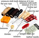 14Pcs Set Kit Leather Craft Hand Stitching Sewing Tool Thread Awl Waxed Thimble