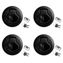 4pcs Black 2" Slam Latches Hatch Round with Lock 1/4'' Door for Marine Boat