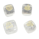 4Pcs/Set Natural Rock Crystal Quartz Palm Stone Water Fire Soil Wind Carved
