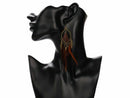 Fashion Exotic European Alloy Feather Long Drop Earrings for Women Girls