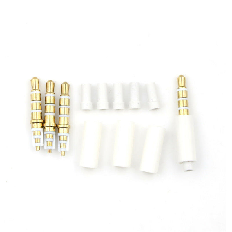 4pcs 3.5mm Stereo Headset Plug With Tail 4 pole Audio Jack Adapter Connector JR