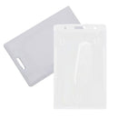 2Pcs Vertical Hard Plastic ID Badge Holders Double Cards Multi Transparent Clear