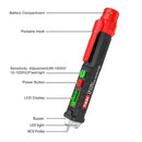 Non Contact Voltage Tester Pen Adjustable Sensitivity LCD Flashlight AC Detector