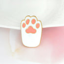 2Pcs/Set Enamel Pin Cute Cartoon Orange White Paw Brooch Pins DIY Badge Gif
