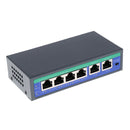6 Ports POE Switch Ethernet Desktop 4+ 2 10/100Mbps 4 PoE Port + 2 Uplink 60W