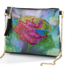 DIY Flower Special Shaped Diamond Painting PU Leather Chain Crossbody Bags