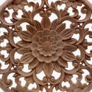 Carved Flower Carving Round Wood Appliques For Furniture Cabinet Unpainted