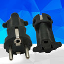 Germany, France CEE7/7 Travel Power Plug Adapter Accepts NEMA 5-15R (IG-9) B4N1
