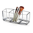 Clear Makeup Brush Holder Organizer, 3 Slot Acrylic Cosmetics Brushes Storage
