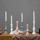 Candlestick Pillar Candle Stand Tealight Holder for Dinner Party-Gray-L