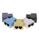 1 to 2 RJ-45 Interface Splitter Extend Connector Ethernet Plug Adapter Portable