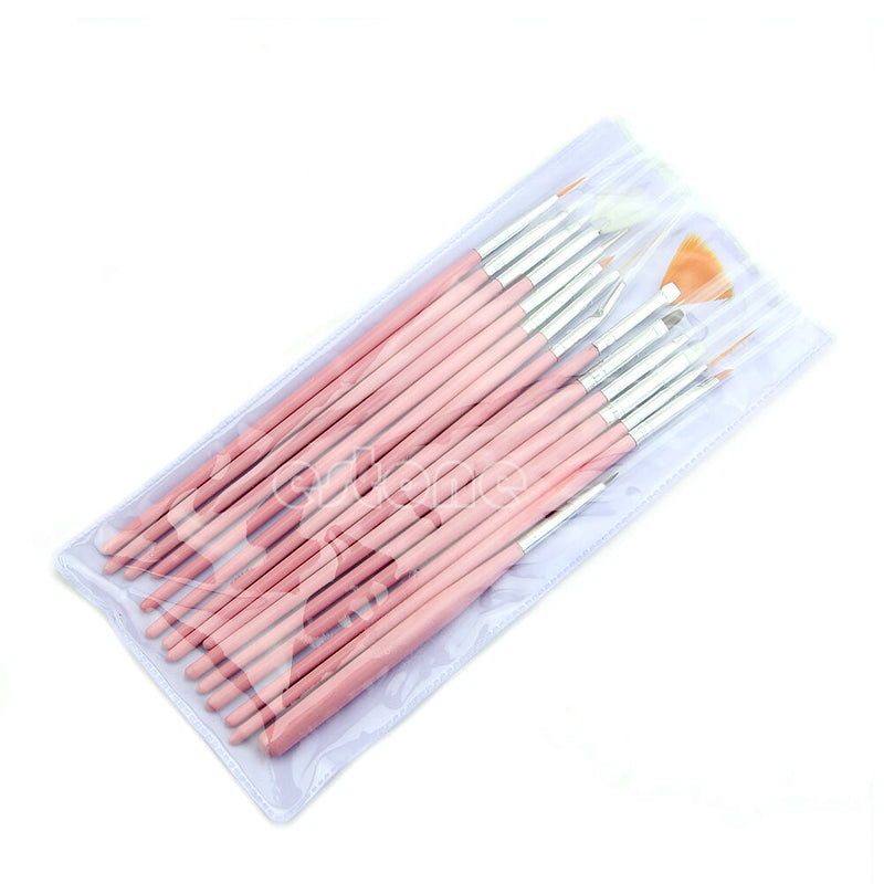 New 15 Pcs Nail Art Acrylic UV Gel Design Brush Set Painting Pen Tips Tools kit